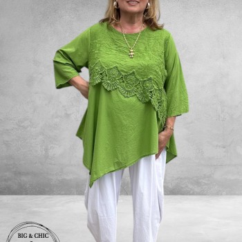 Moonshine Tuniek Linnen Groen Borduursel 