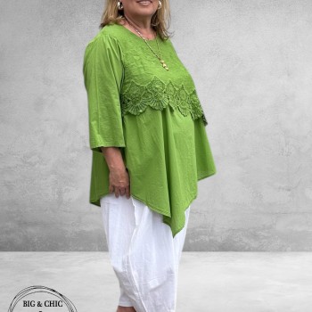 Moonshine Tuniek Linnen Groen Borduursel 
