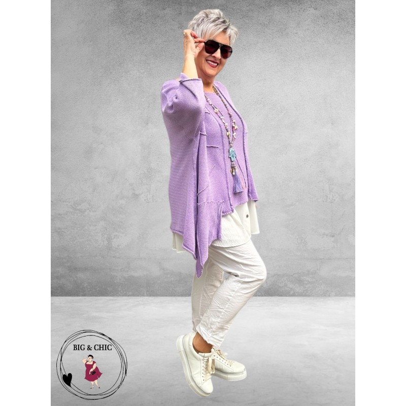 Trui High-Low Asymetrisch Lila 