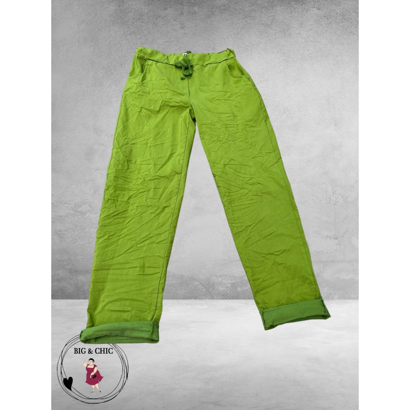 New Collection Broek Slim Stretch Kiwi-Groen