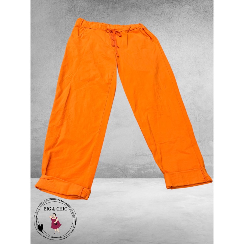 New Collection Broek Slim Stretch Oranje