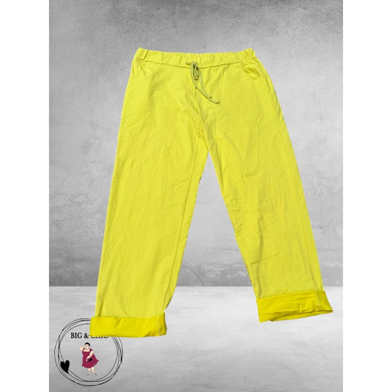 New Collection Broek Slim Stretch Geel