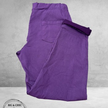 New Collection Broek Slim Stretch Paars