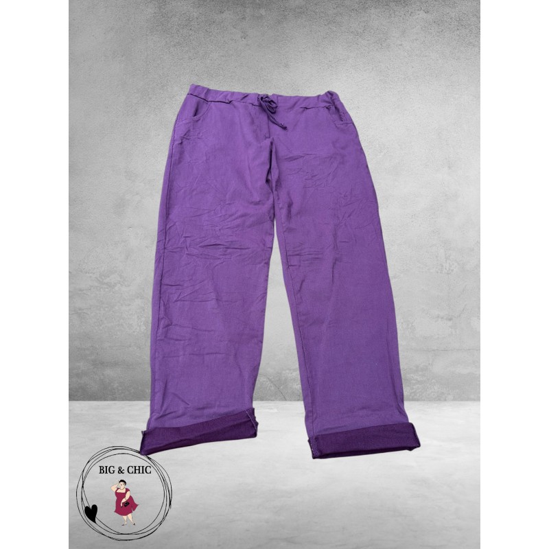 New Collection Broek Slim Stretch Paars
