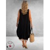 Moonshine Jurk Ballon Linnen Zwart