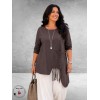 Moonshine Shirt Asymmetrisch Katoen Bruin
