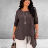 Moonshine Shirt Asymmetrisch Katoen Bruin