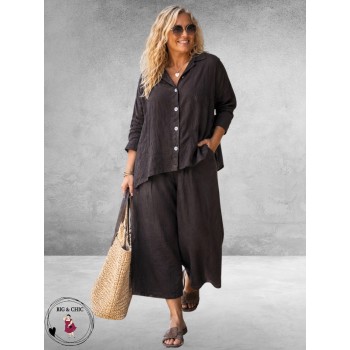Moonshine Broek 7/8 Bruin Linnen