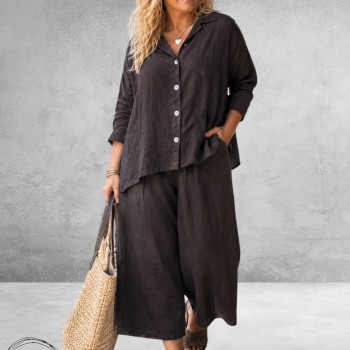Moonshine Broek 7/8 Bruin Linnen