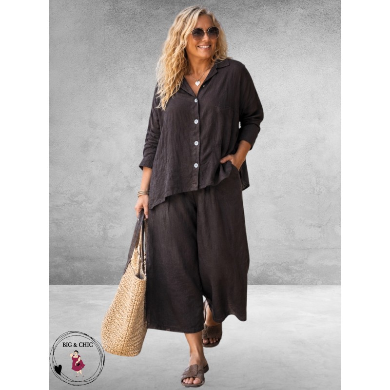 Moonshine Broek 7/8 Bruin Linnen
