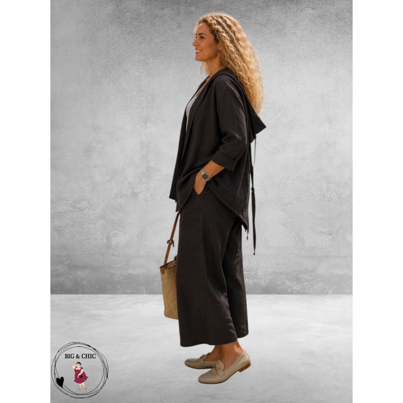 Moonshine Jasje/Blouse Bruin Linnen 
