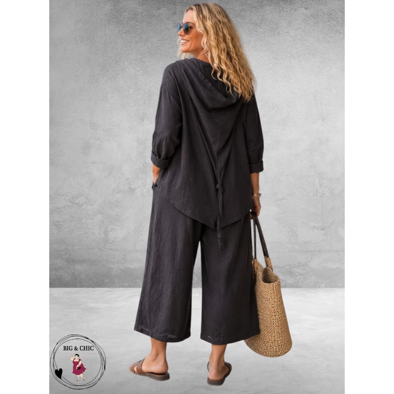 Moonshine Jasje/Blouse Bruin Linnen 