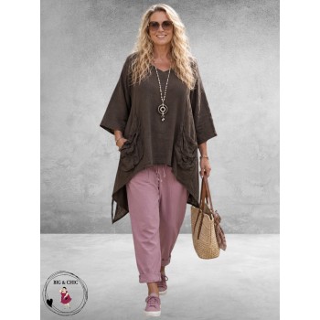 New Collection Broek Slim Stretch Oudroze
