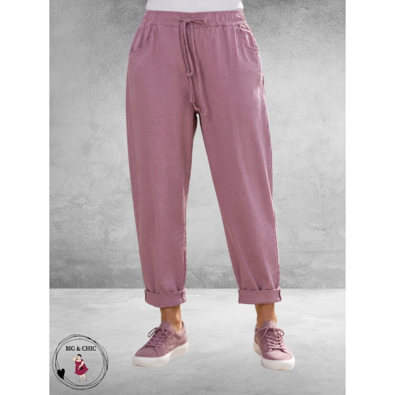 New Collection Broek Slim Stretch Oudroze