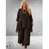 Moonshine Tuniek Asymmetrisch Linnen Bruin