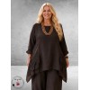 Moonshine Tuniek Asymmetrisch Linnen Bruin