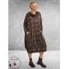Moonshine Jurk Ballon Jersey Stippen/Strepen Bruin
