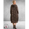 Moonshine Jurk Ballon Jersey Stippen/Strepen Bruin