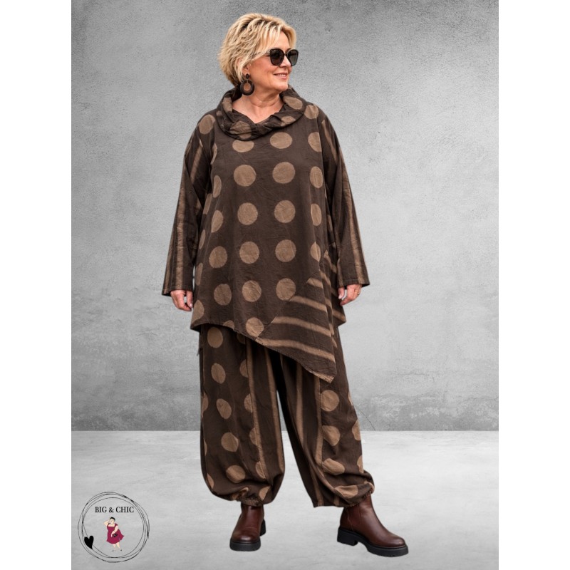 Moonshine Tuniek Asymetrisch Bruin