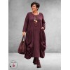 Moonshine Jurk Maxi Plooien Bordeaux 