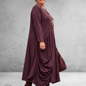 Moonshine Jurk Maxi Plooien Bordeaux 