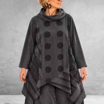 Moonshine Tuniek Asymetrisch Baby Rib GRIJS
