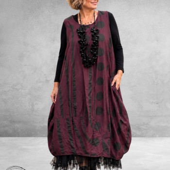 Moonshine Ballonjurk Bordeaux/Zwart Katoen