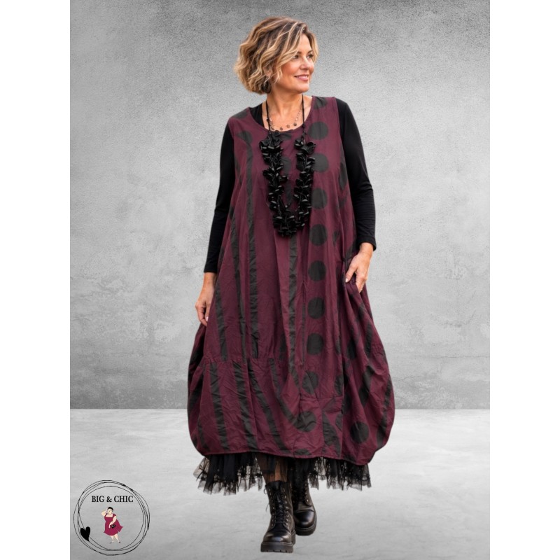 Moonshine Ballonjurk Bordeaux/Zwart Katoen