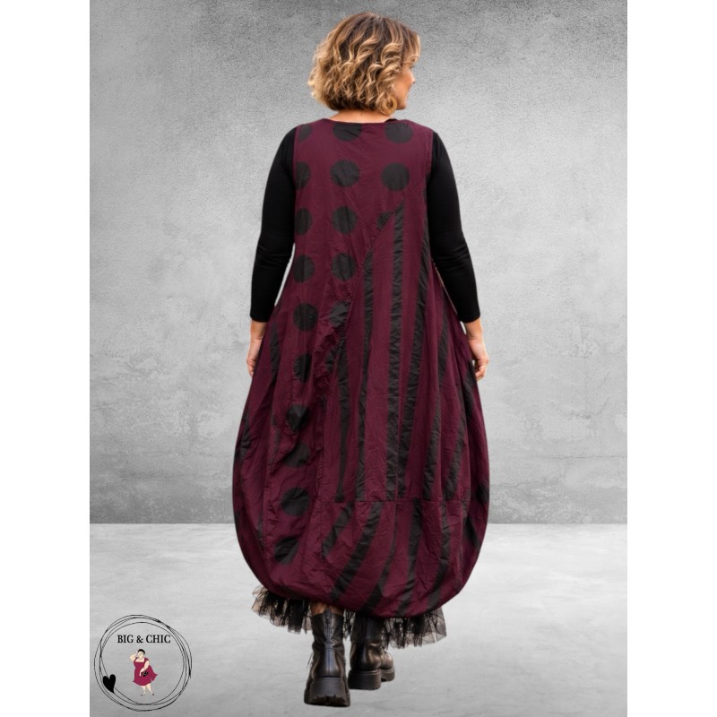 Moonshine Ballonjurk Bordeaux/Zwart Katoen