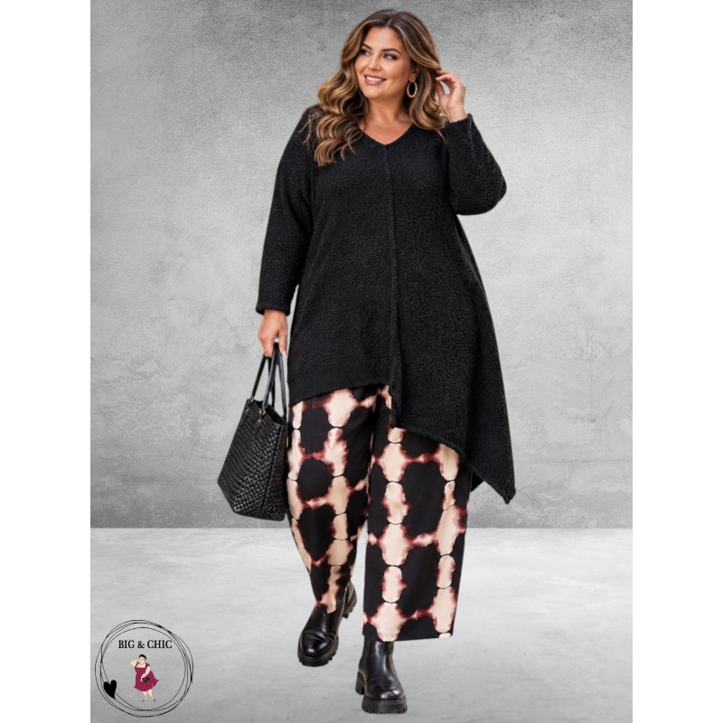 Moonshine Trui Asymmetrisch High-Low Zwart