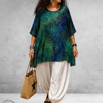 Naveed Shirt A-Lijn Kleurrijk Blauw/Groen Tinten