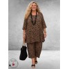 Naveed Broek 7/8 Zwart/Beige Grafiek