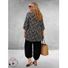 Naveed Shirt A-Lijn Zwart/Wit Flowers