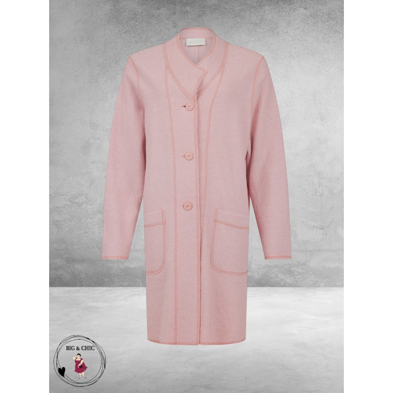 NOEN Jas/Vest Jeansblauw Wolmix Lang