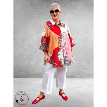 NOEN Blouse-Shirt Scarlet Red Multi