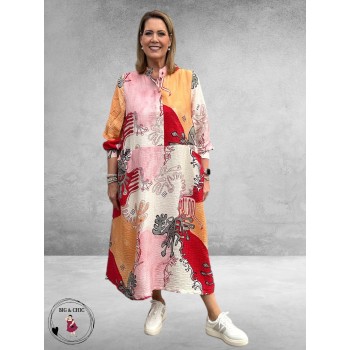 NOEN Jurk Lang Scarlet Red Multi