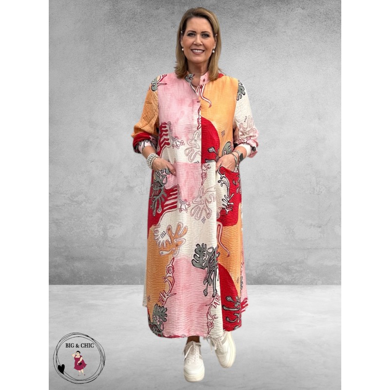 NOEN Jurk Lang Scarlet Red Multi