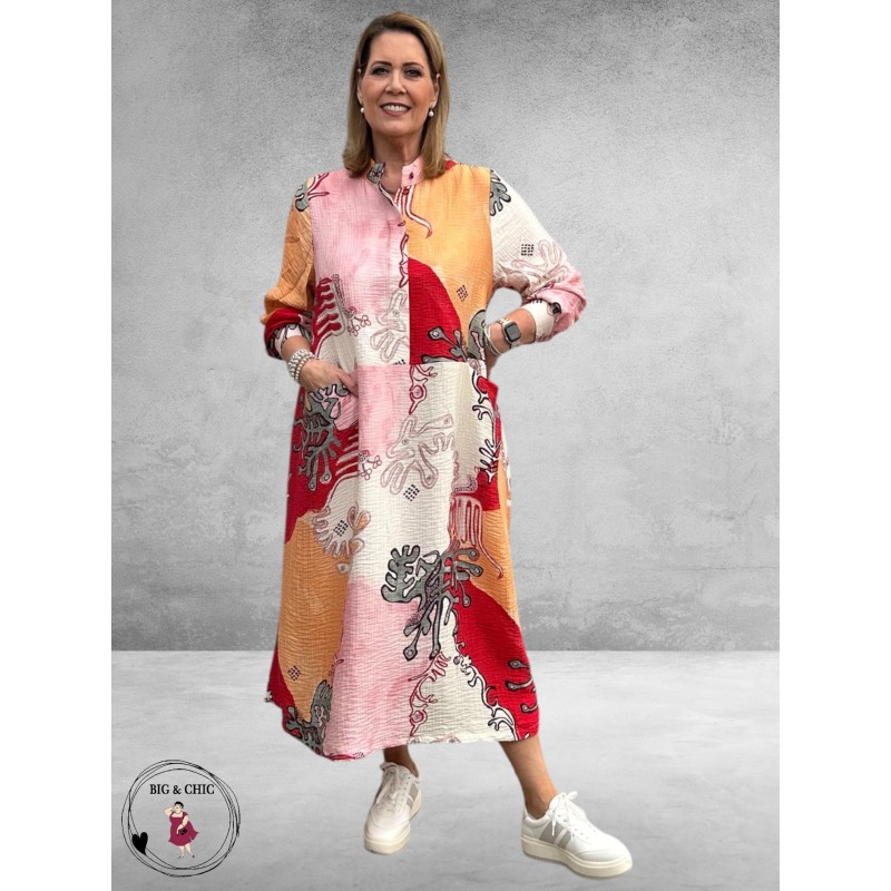 NOEN Jurk Lang Scarlet Red Multi