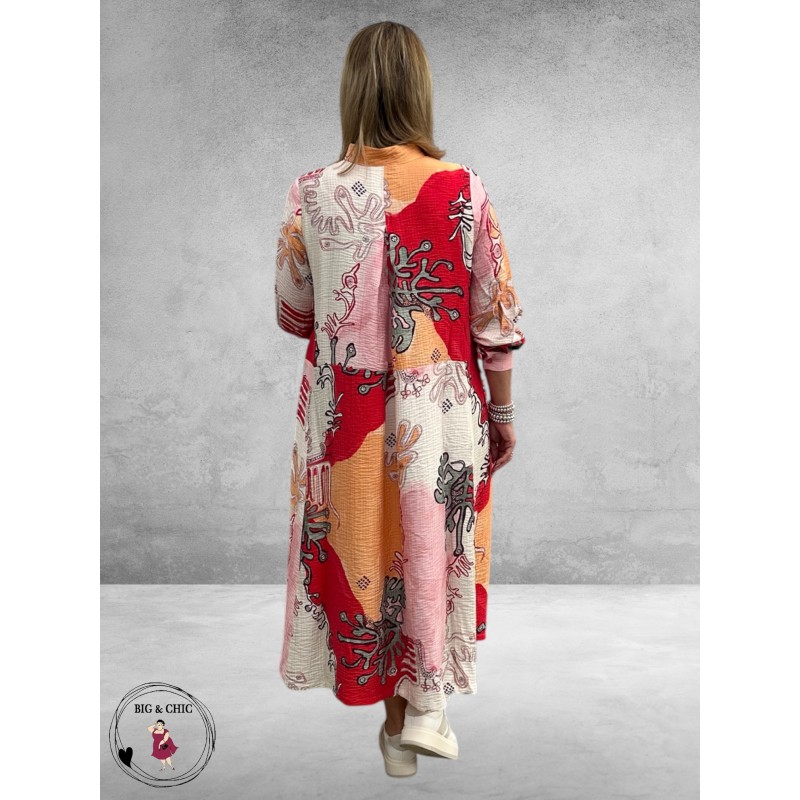 NOEN Jurk Lang Scarlet Red Multi