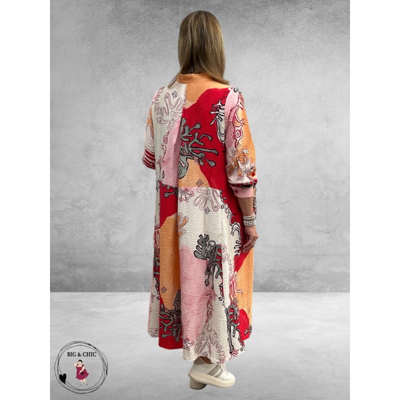 NOEN Jurk Lang Scarlet Red Multi