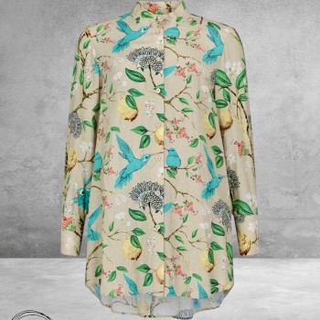 Noen Blouse  A-lijn Citroenen/Vogel Print