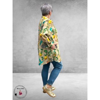 Noen Blouse  A-lijn Citroenen/Vogel Print