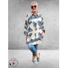 NOEN Blouse-Tuniek Bladmotief Blauw