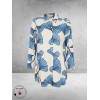 NOEN Blouse-Tuniek Bladmotief Blauw