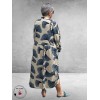 NOEN Jurk Maxi Bladmotief Blauw
