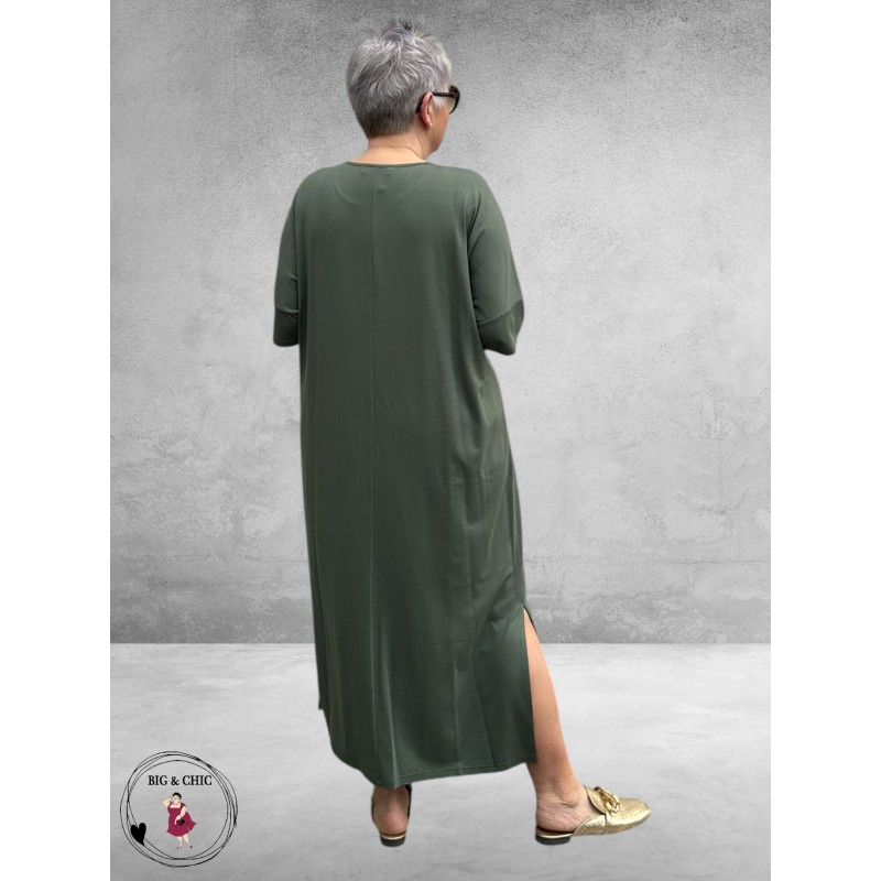 Noen Jurk Maxi Ruffle Olive Green