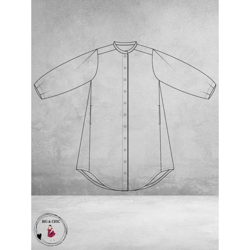 NOEN Jurk Linnen Blend Zand-Bruin