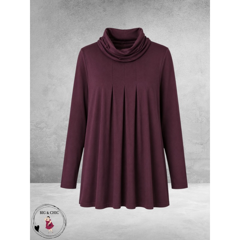 NOEN Tuniek Plooien Plum