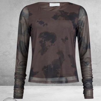 NOEN Shirt Mesh Bruin/Zwart