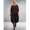 NOEN Jurk Bruin Met Bloem Detail
